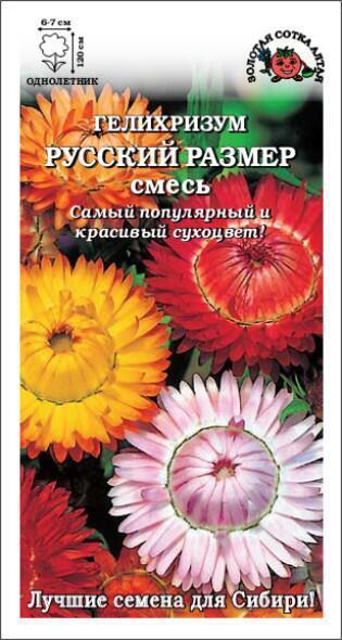Купить оптом в Ботанике семена Гелихризум Русский размер ЗС бренд Золотая сотка