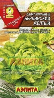 Купить оптом в Ботанике семена Салат Берлинский желтый кочанный Аэл бренд Аэлита