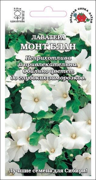 Купить оптом в Ботанике семена Лаватера Монт Блан ЗС бренд Золотая сотка