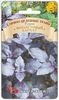Купить оптом в Ботанике семена Базилик фиолетовый Бархат Био бренд Биотехника