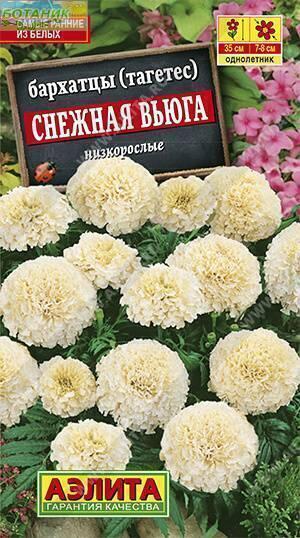 Купить оптом в Ботанике семена Бархатцы Снежная вьюга Аэл бренд Аэлита