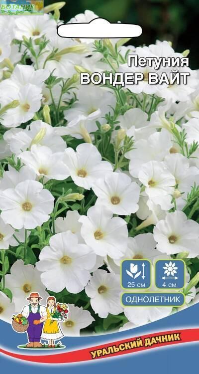 Купить оптом в Ботанике семена Петуния Вондер Вайт УД бренд Уральский дачник