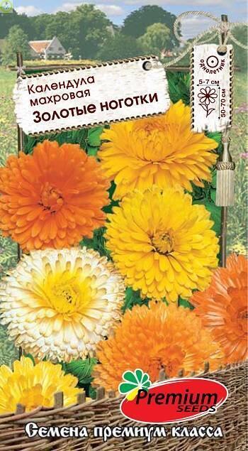 Купить оптом в Ботанике семена Календула Золотые ноготки ПС бренд Премиум Сидс