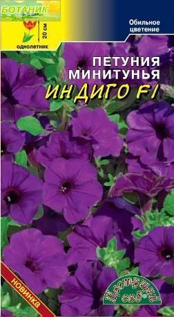 Купить оптом в Ботанике семена Петуния минитунья Индиго F1 ЦС бренд Цветущий Сад