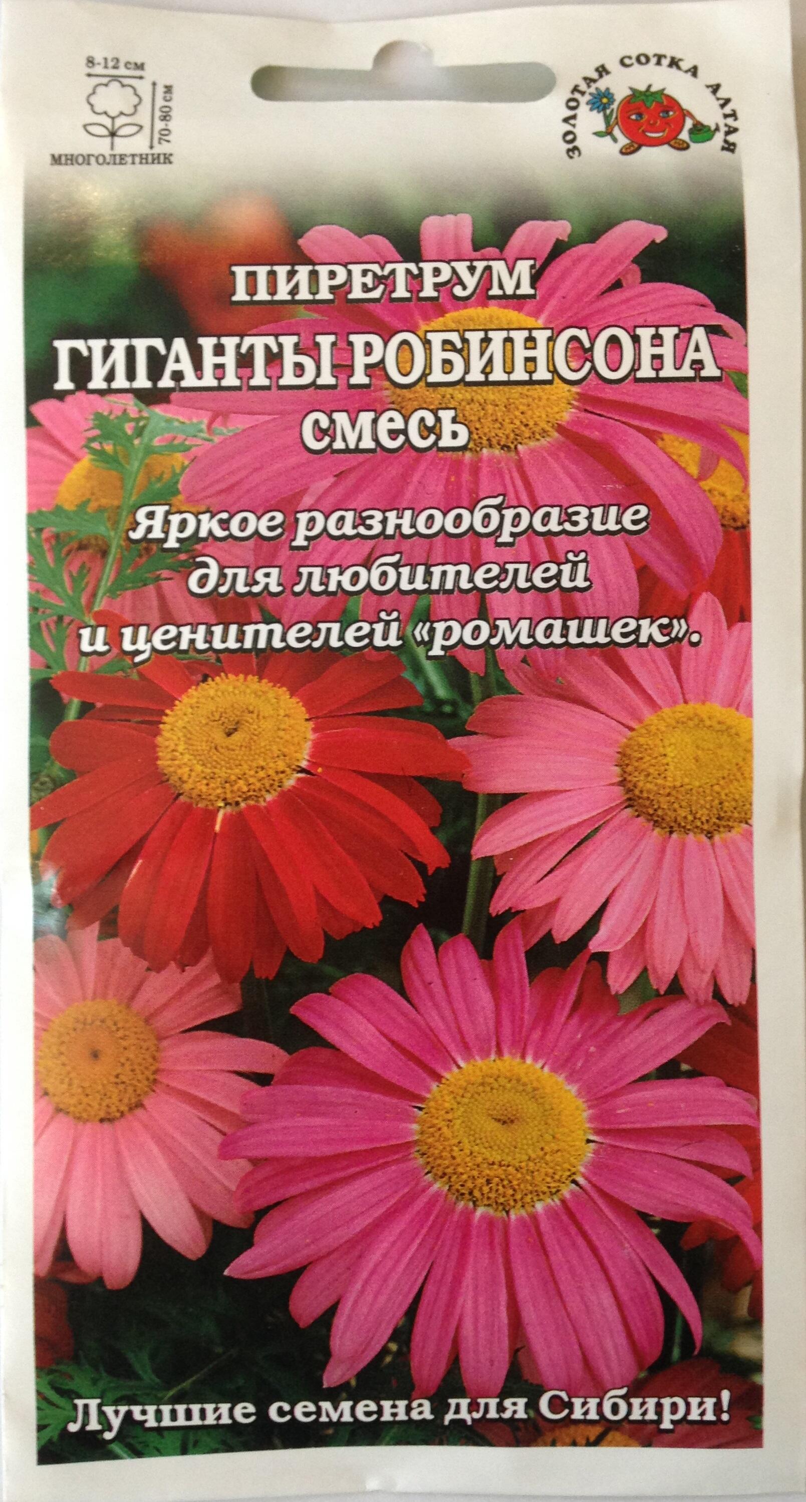 Купить оптом в Ботанике семена Пиретрум Гиганты Робинсона ЗС бренд Золотая сотка