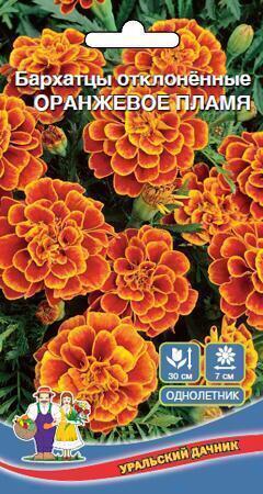 Купить оптом в Ботанике семена Бархатцы Оранжевое пламя УД бренд Уральский дачник