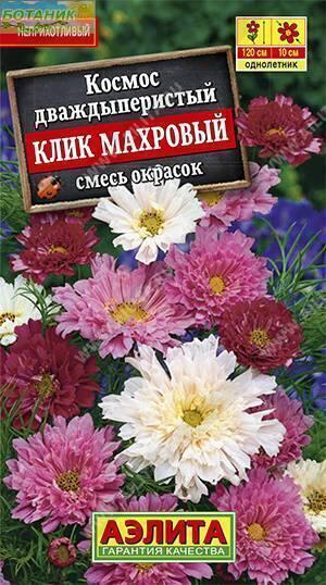 Купить оптом в Ботанике семена Космос Клик махровый смесь Аэл бренд Аэлита