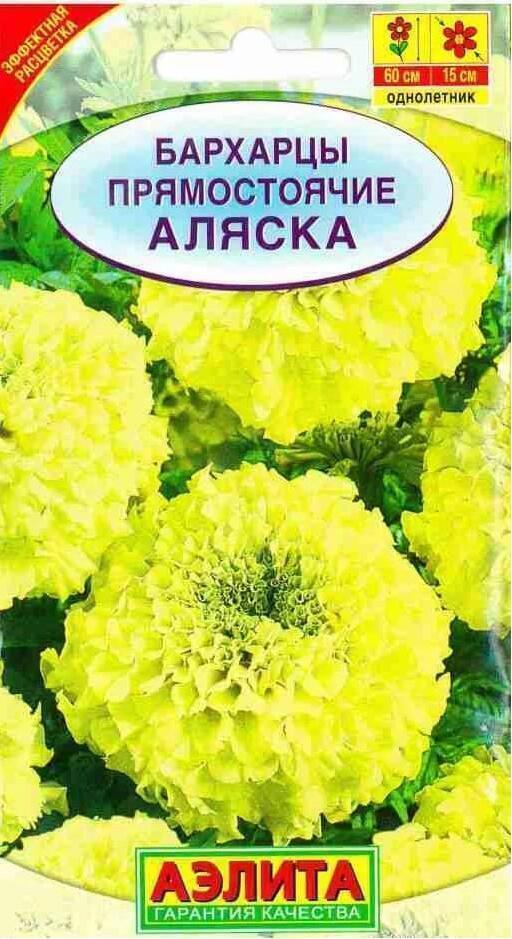 Купить оптом в Ботанике семена Бархатцы Аляска прямостоячие Аэл бренд Аэлита
