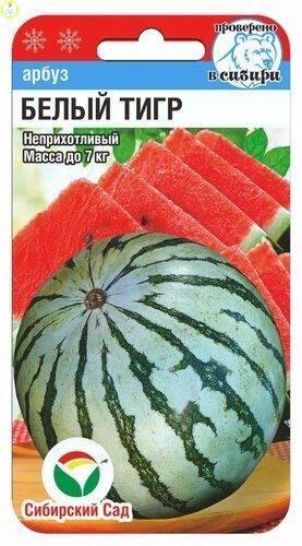 Купить оптом в Ботанике семена Арбуз Белый тигр СС бренд Сиб.сад