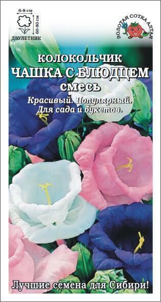 Купить оптом в Ботанике семена Колокольчик Чашка с блюдцем ЗС бренд Золотая сотка
