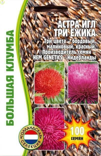 Купить оптом в Ботанике семена Астра Три Ежика игл Реш бренд Решение, ООО