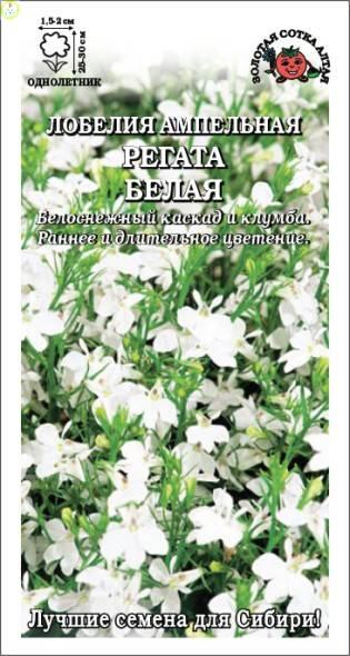 Купить оптом в Ботанике семена Лобелия Регата Белая ампел ЗС бренд Золотая сотка