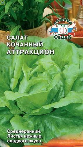 Купить оптом в Ботанике семена Салат Аттракцион кочанный Сед бренд СеДеК