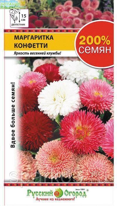 Купить оптом в Ботанике семена Маргаритка Конфетти НК бренд НК