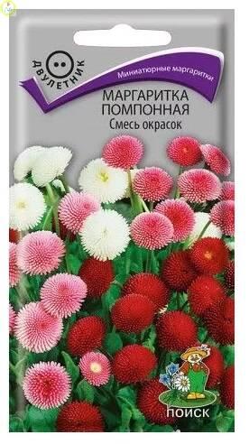 Купить оптом в Ботанике семена Маргаритка Помпонная смесь окрасок Поиск бренд Поиск