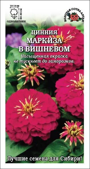 Купить оптом в Ботанике семена Цинния Маркиза в Вишневом ЗС бренд Золотая сотка
