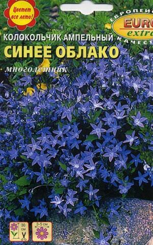 Купить оптом в Ботанике семена Колокольчик Синее облако ампельный Аэл бренд Аэлита