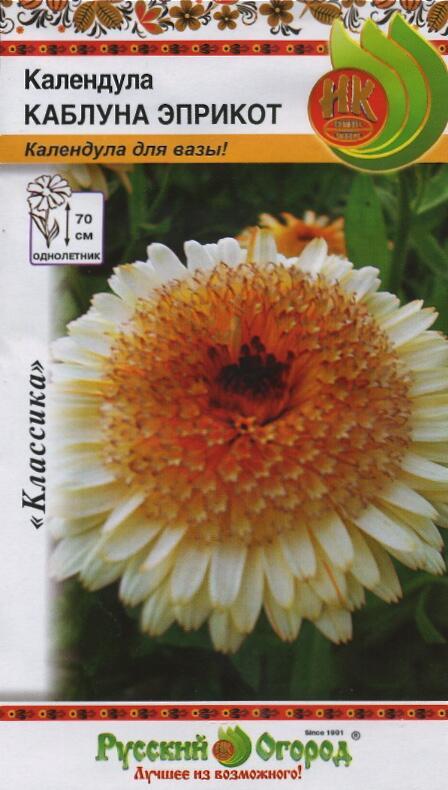 Купить оптом в Ботанике семена Календула Каблуна Эприкот НК бренд НК