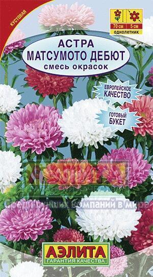 Купить оптом в Ботанике семена Астра Матсумото дебют смесь Аэл бренд Аэлита