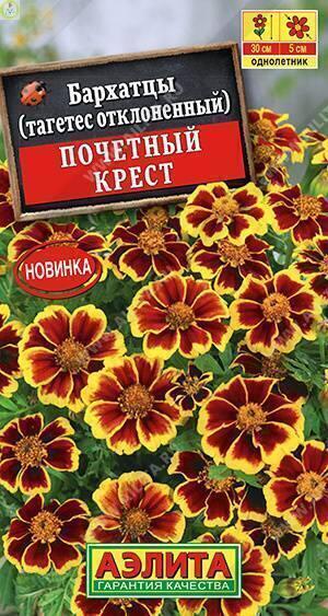 Купить оптом в Ботанике семена Бархатцы Почетный крест Аэл бренд Аэлита
