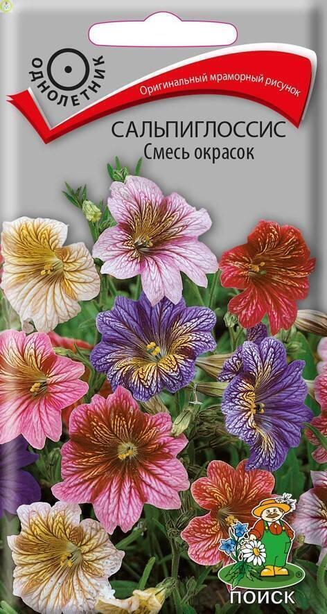 Купить оптом в Ботанике семена Сальпиглоссис Смесь окрасок Поиск бренд Поиск