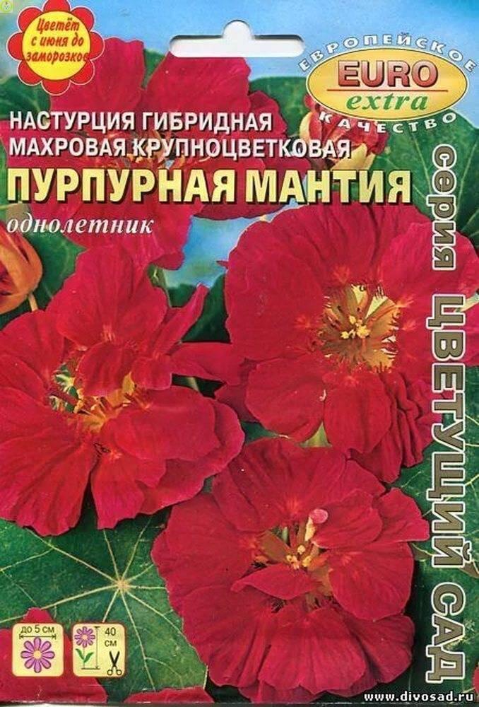 Купить оптом в Ботанике семена Настурция Пурпурная мантия БП Аэл бренд Аэлита