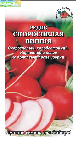 Купить оптом в Ботанике семена Редис Скороспелая вишня ЗС бренд Золотая сотка