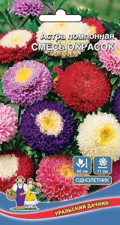 Купить оптом в Ботанике семена Астра Помпонная смесь УД бренд Уральский дачник