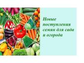 Новые поступления семян для сада и огорода от агрофирм: «ПОИСК»; «СЕДЕК»; «ГАВРИШ»; «ПАРТНЕР»; «СЕМКО»; «МАНУЛ»; «НАШ САД»