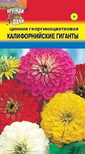 Купить оптом в Ботанике семена Цинния Калифорнийские гиганты УУ бренд Урожай Удачи