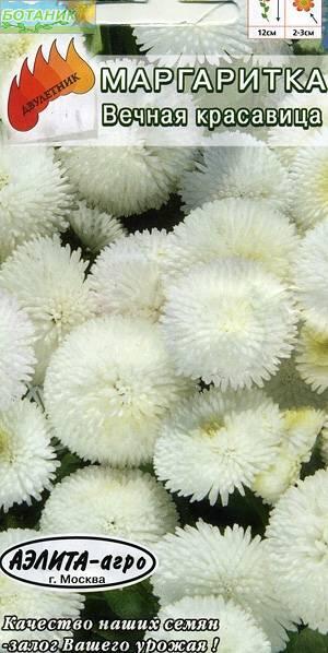 Купить оптом в Ботанике семена Маргаритка Вечная красавица белая Аэл бренд Аэлита