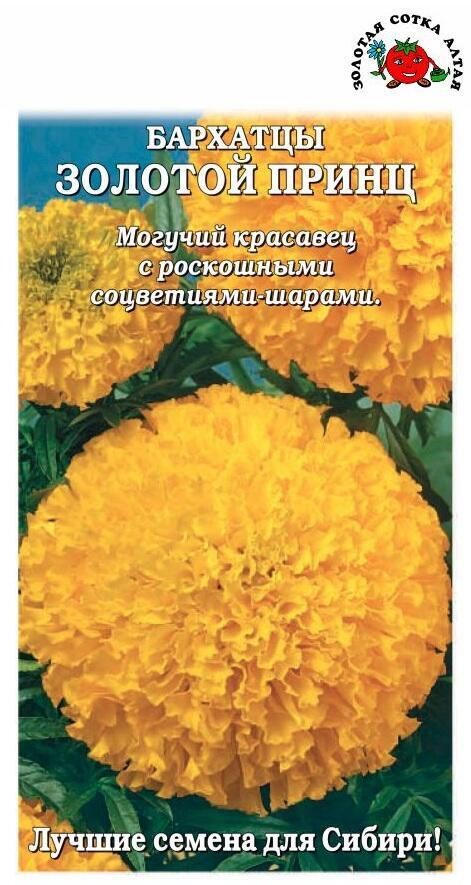 Купить оптом в Ботанике семена Бархатцы Золотой Принц ЗС бренд Золотая сотка