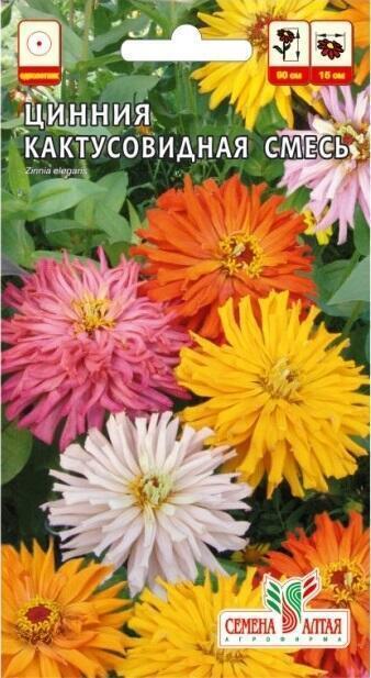 Купить оптом в Ботанике семена Цинния Кактусовидная смесь СА бренд Семена Алтая