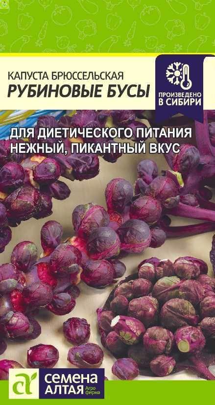 Купить оптом в Ботанике семена Капуста брюссельская Рубиновые Бусы СА бренд Семена Алтая