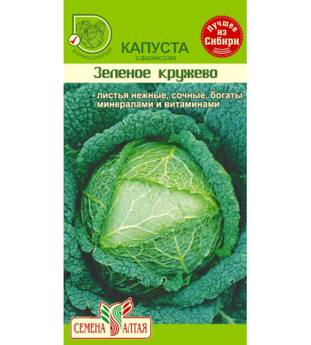Купить оптом в Ботанике семена Капуста савойская Зеленое кружево СА бренд Семена Алтая