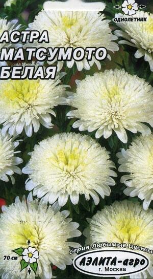 Купить оптом в Ботанике семена Астра Матсумото белая кустовая Аэл бренд Аэлита