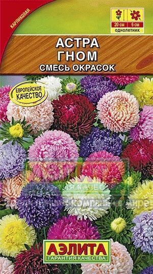 Купить оптом в Ботанике семена Астра Гном смесь Аэл бренд Аэлита