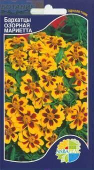 Купить оптом в Ботанике семена Бархатцы Озорная Мариетта Акв бренд Акварель