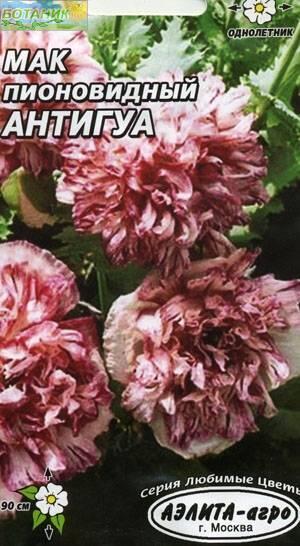 Купить оптом в Ботанике семена Мак Антигуа пионовидный Аэл бренд Аэлита